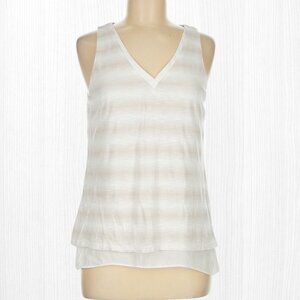 White House Black Market Women's V-neck Tank Top Keyhole Sleeveless Sz M